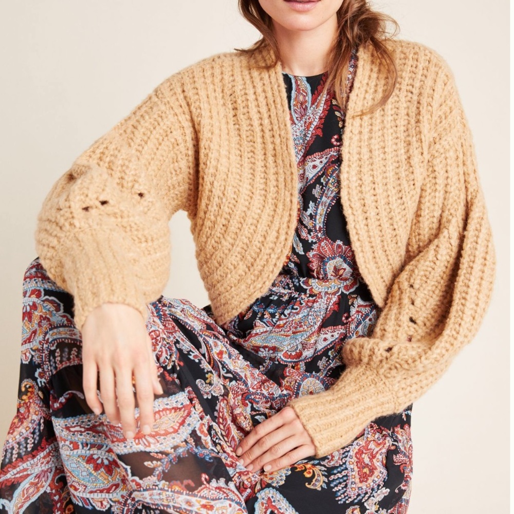 NWT Anthropologie Rae Cropped Cardigan